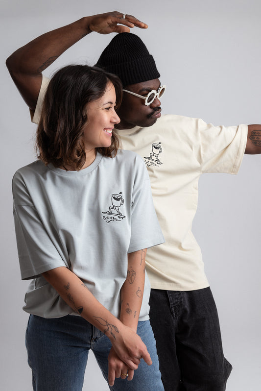 surfende tasse oversize shirt | bio baumwolle | unisex